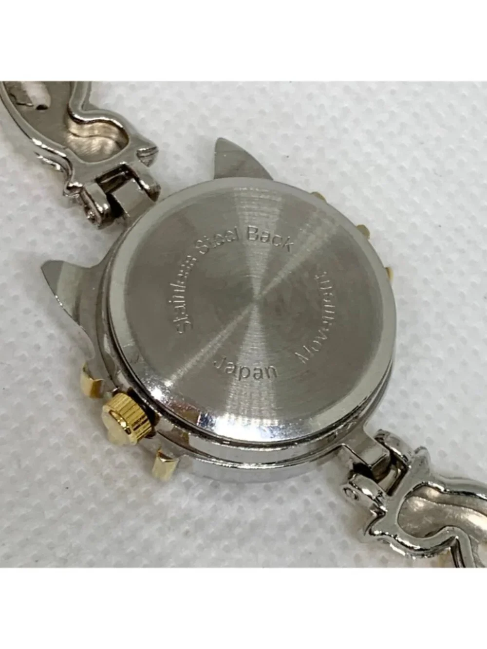 Vintage cat Women Watch two Tone quartz analog 23mm Fun Kitty band running